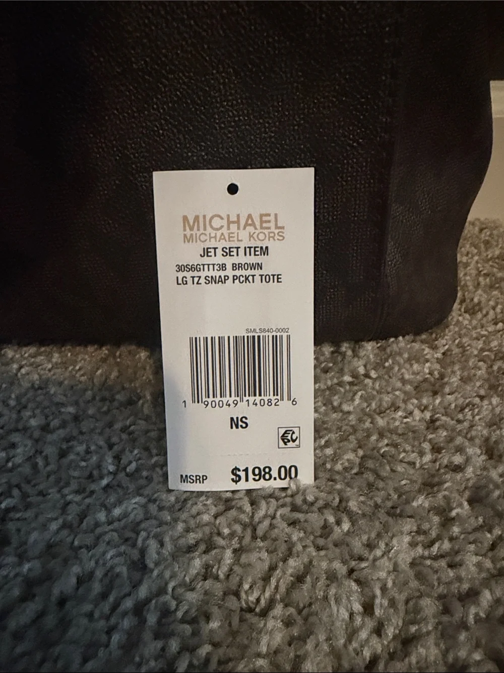 Michael Kors Dark Brown Monogram Jet Set Tote with Snap Front Card Holders - Picture 2 of 7